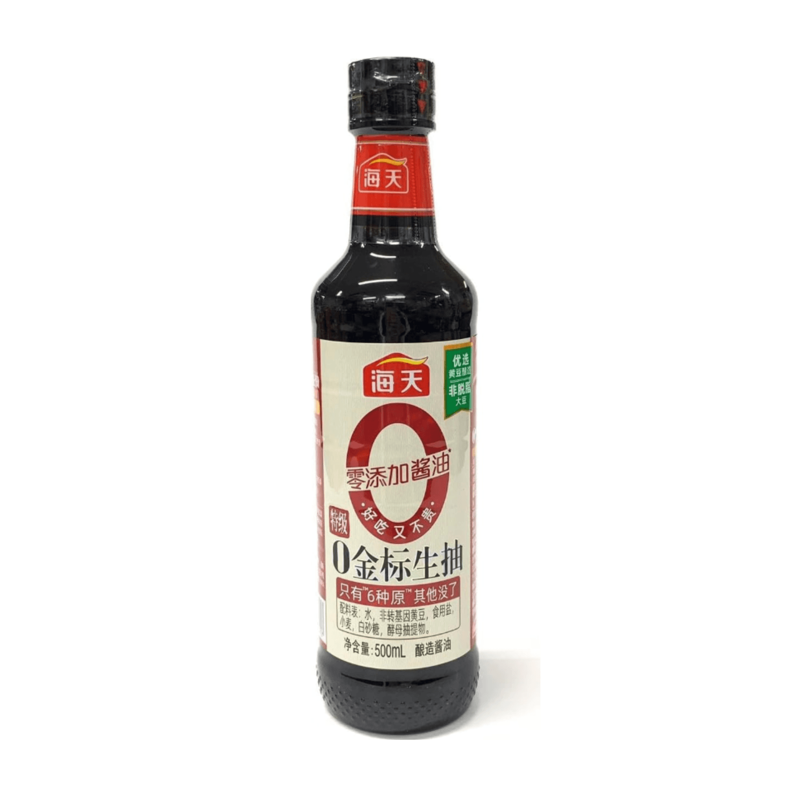 海天0添加金标生抽王  500ml