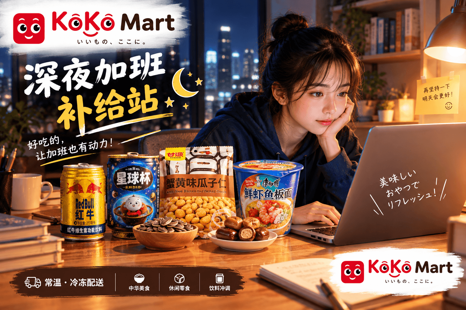 夜ふかし作業のおともセット